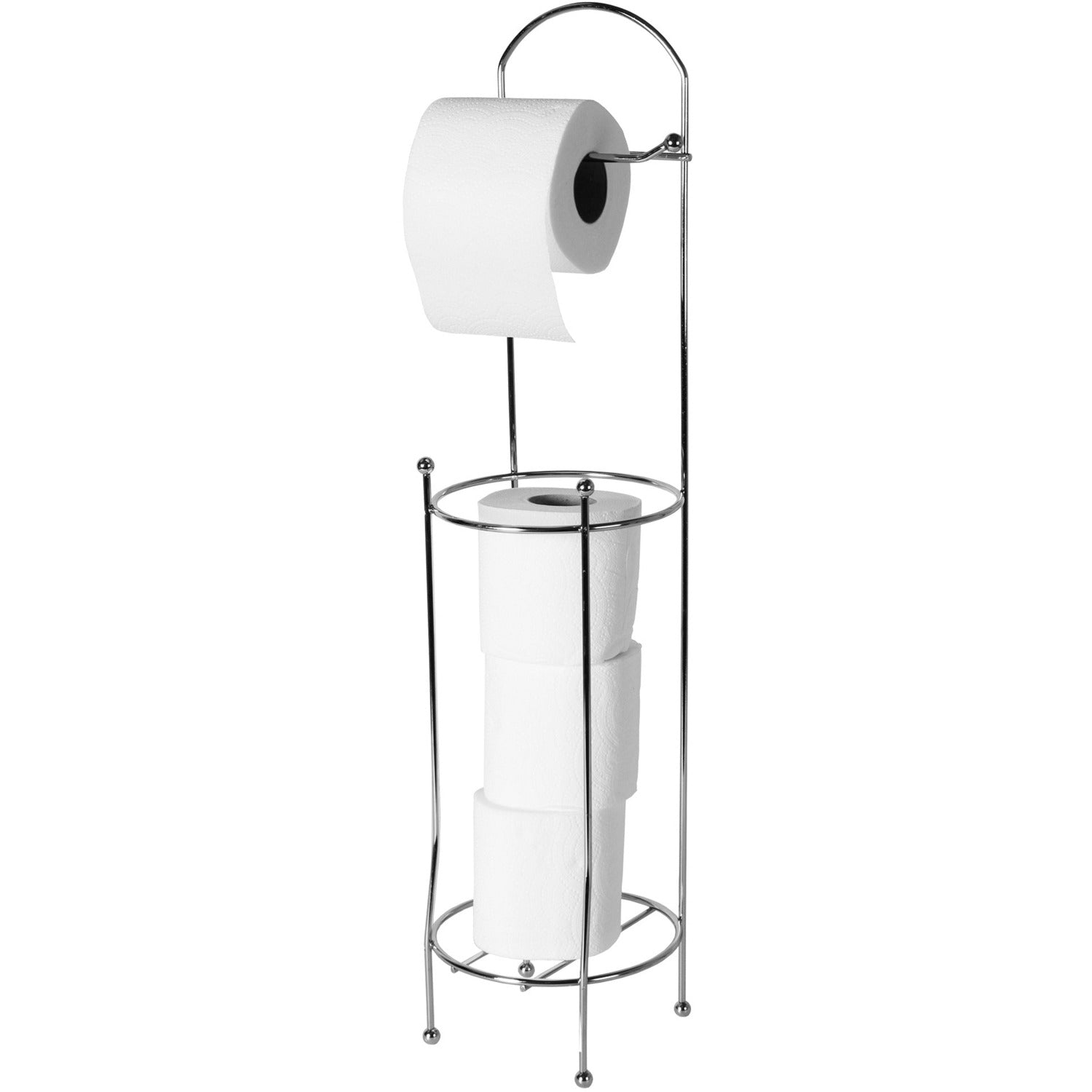 VESTIAMO CASA - Portarotolo con vano rotoli in metallo cromato - h65x16x11 cm